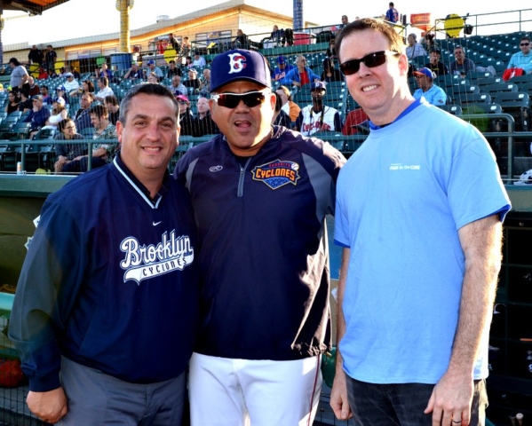 Brooklyn Cyclones' manager and staff with Dr. Anthony Corcoran