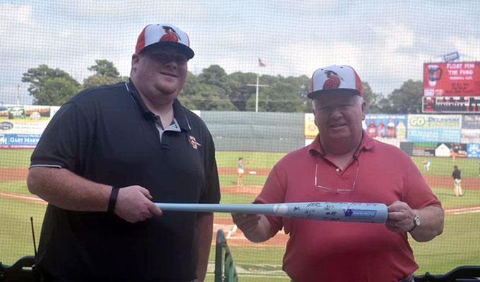 Fans winning our Baseball Road Trip signed bat