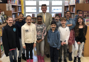 Ed Randall with Student Council at Bergen Beach School