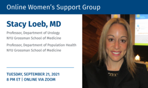 Dr Stacy Loeb to attend the September meeting of the Fans for the Cure's Online Women's Support Group