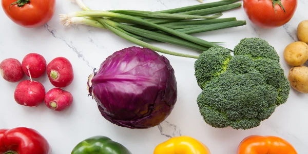 An array of fresh vegetables