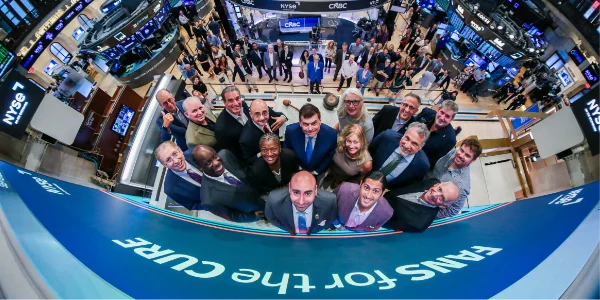 Partners and supporters of the Fans for the Cure at the NSYE Closing Bell
